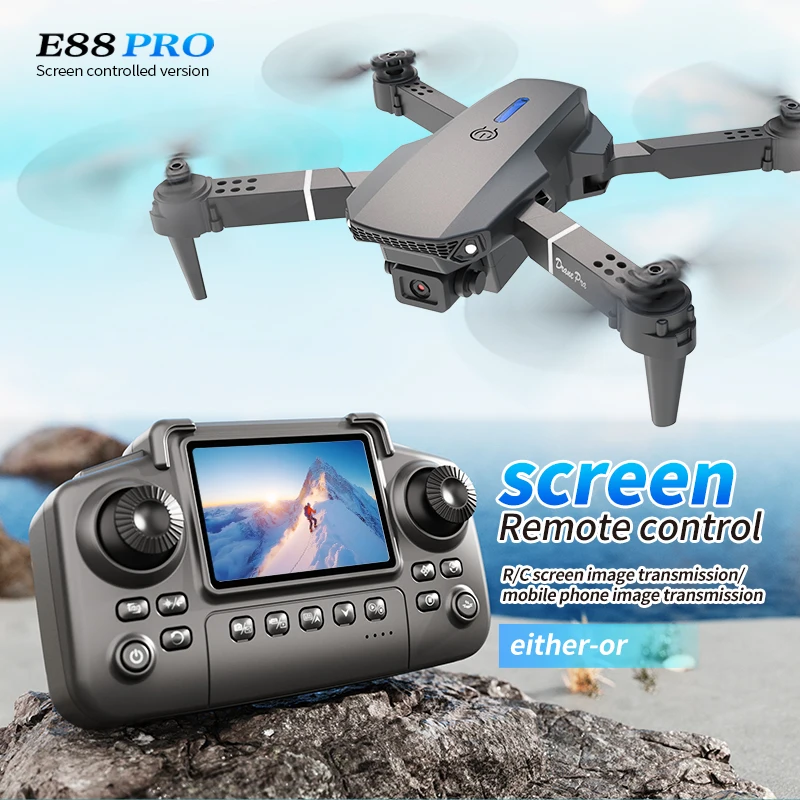 Drone Without Rc - Profesjonalny dron E88 PRO z ekranem,