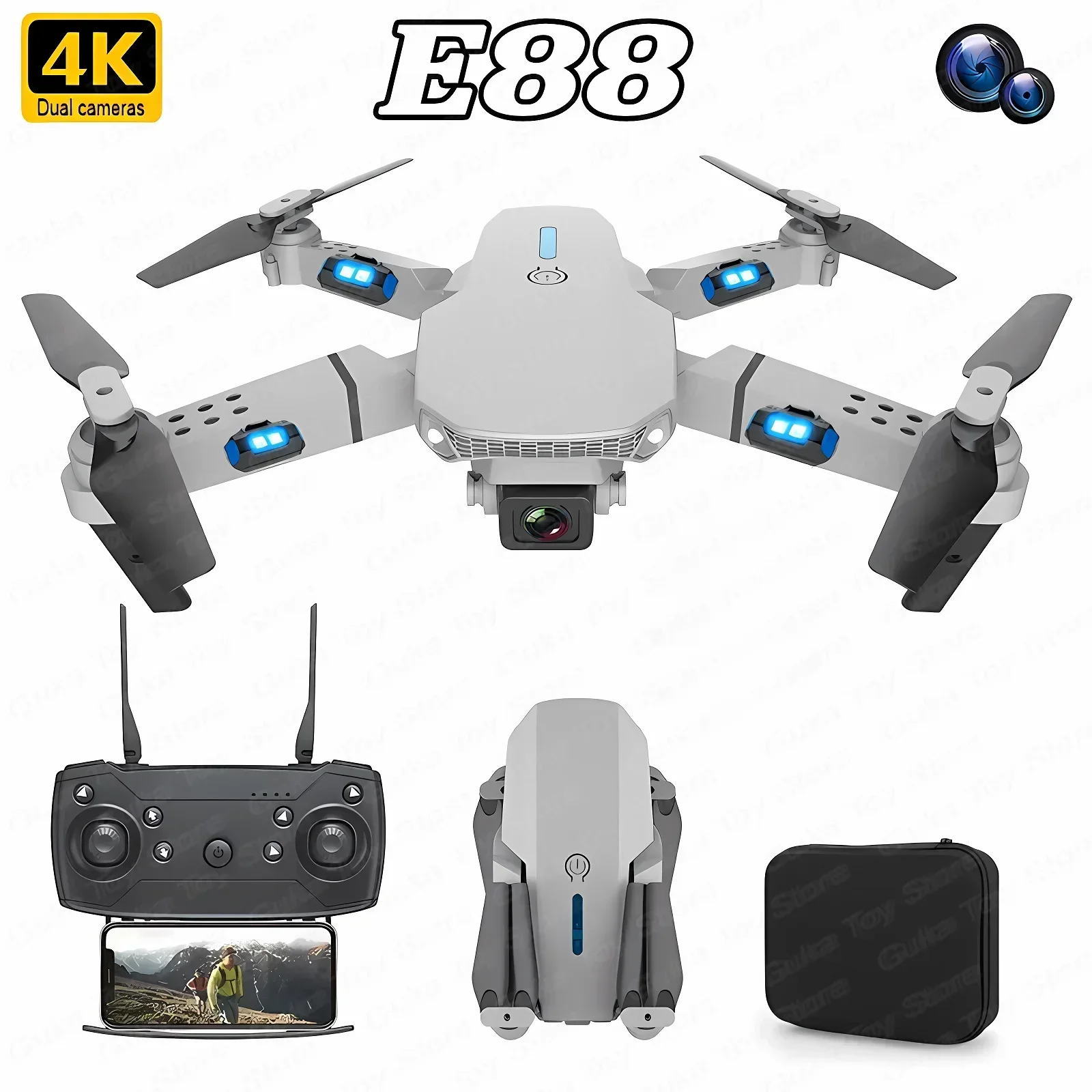 Drone Rc With Screen - E88 Pro WIFI FPV Drone Wide