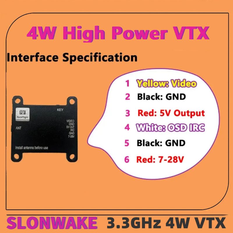 SLONWAKE FPV 3.3G 16CH 4000mW  – Fpv Antenna Receiver recenzja i cena