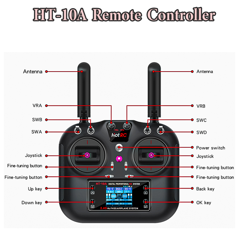 Nadajnik Hotrc HT-10A 2.4G 10C – Drone And Car recenzja i cena