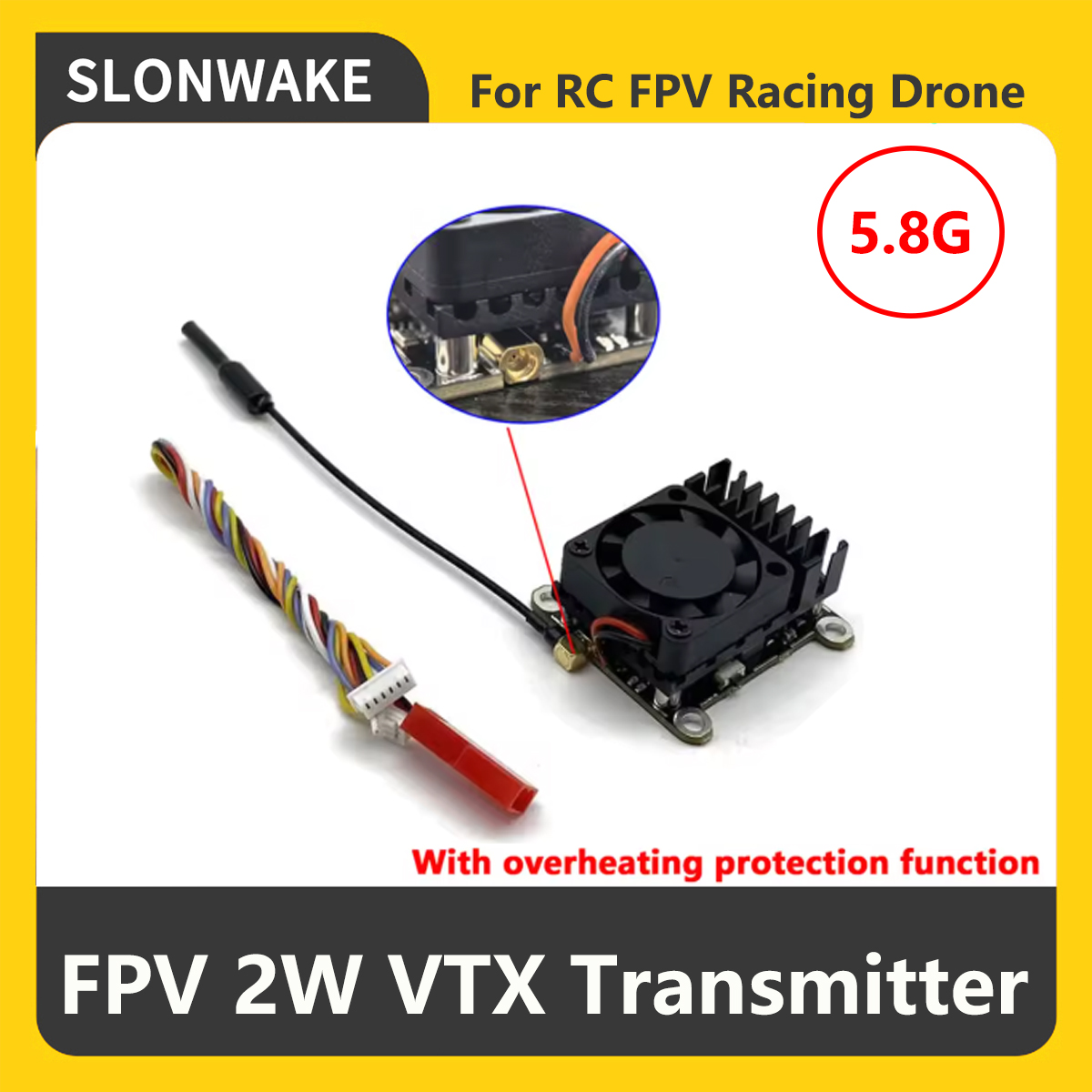 SLONWAKE 5.8G 2000mW Nadajnik  – Drone Rc Transmitter And Receiver recenzja i cena