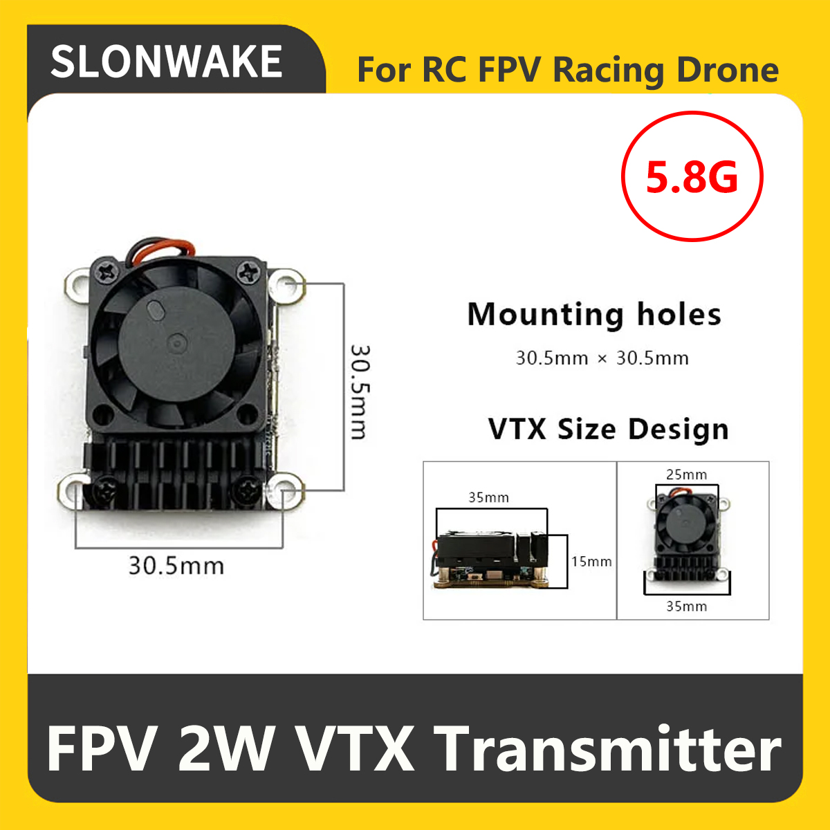 SLONWAKE 5.8G 2000mW Nadajnik  – Drone Rc Transmitter And Receiver recenzja i cena